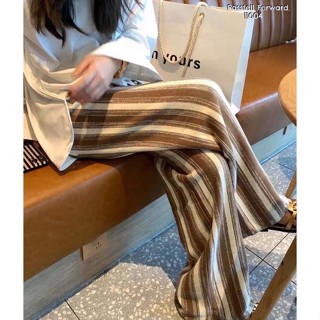 🇰🇷New🇰🇷  Korea stripe knitted trousers  มาใหม่เลยค้า กับกางเกงขายาว ผ้าทอเนื้อดี ลายทางใส่สวย