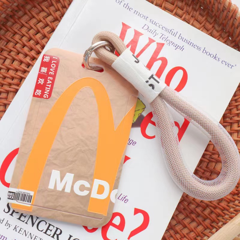ใหม่ McDonald's กระเป๋าใส่นามบัตร บัตรประจําตัวนักเรียน แบบแข็ง พร้อมสายคล้อง สําหรับรถบัส