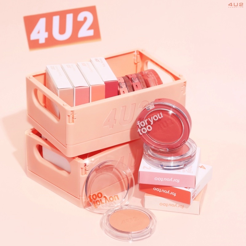 🔥กดในไลฟ์ลด50%🔥4U2 FOR YOU TOO BLUSH ON บลัชออน 3 เนื้อ