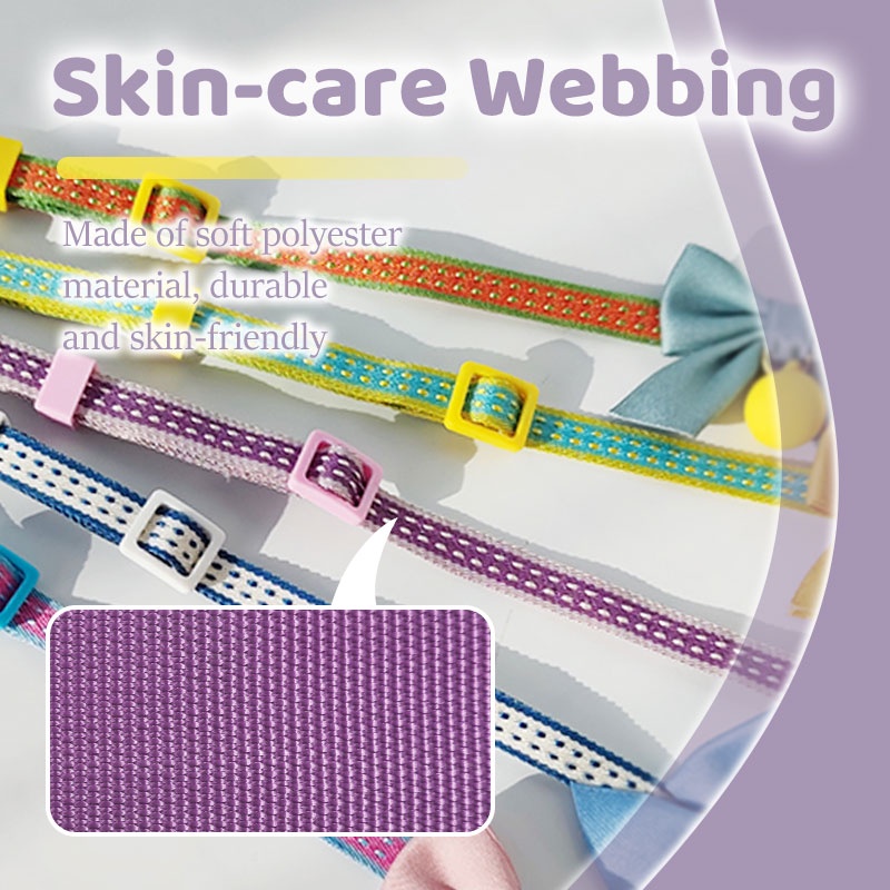 HamshMoc Breakaway ปลอกคอแมวน้ําหนักเบาปลอกคอสัตว์เลี้ยงความปลอดภัยปรับทนทานนุ่มสบายพร้อมกระดิ่งผูกโบว์น่ารักสําหรับลูกแมวแมวกระต่ายลูกสุนัข - รูปที่ 3