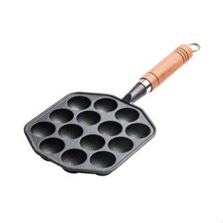 ( 14หลุม ) กระทะหลุม กระทะขนมครก กระทะไข่นกกระทา เตาขนมครก เตาทาโกะยากิ 14 holes frying pan (12/2)