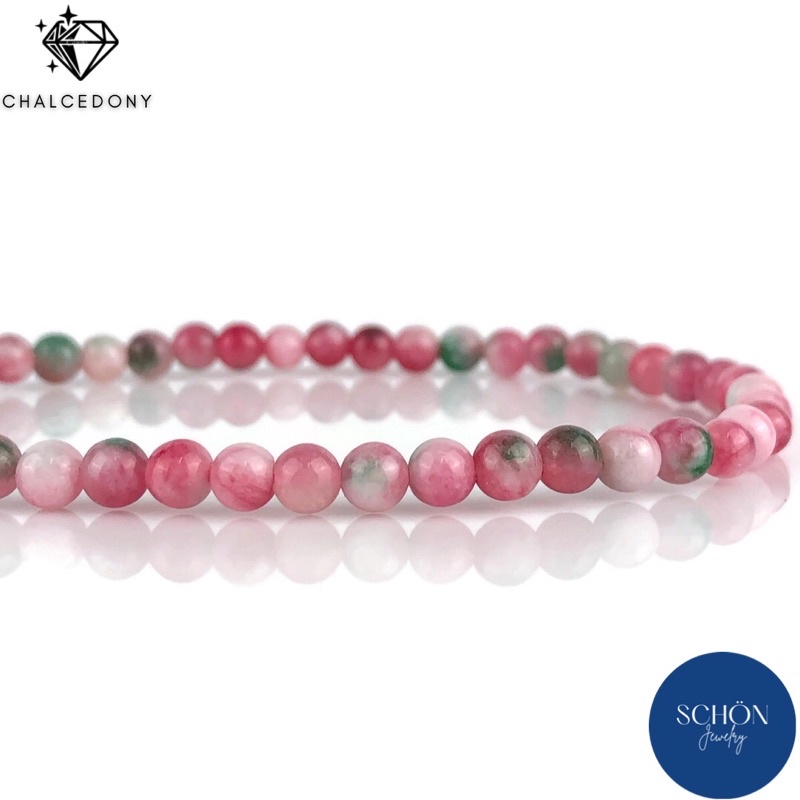 3CN-42 สร้อยข้อมือฮกลกซิ่ว 4.2 มิล หิน 3 สี หรือ หิน Chalcedony ขัอมือหินมินิมอล กำไลข้อมือหิน กำไลหิน ไหมยืด ราคา ถูกที่สุด ดีลบีเคเค แกลเลอรีภาพที่ 4