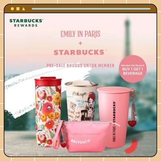 แก้วน้ํา Starbucks Emily In Paris 2022/bottle Drink Starbucks x Emily In Paris