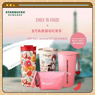 แก้วน้ํา Starbucks Emily In Paris 2022/bottle Drink Starbucks x Emily In Paris