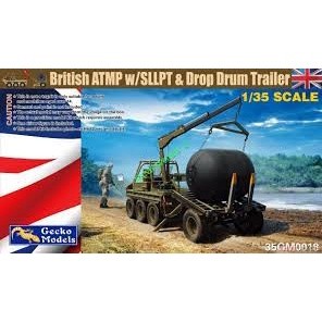 โมเดลรถบรรทุก Gecko Model 1/35 35GM0018 BRITISH ATMP W/SLLPT &amp; DROP DRUM TRAILER