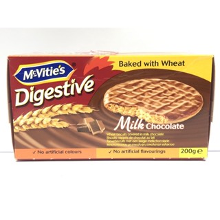 Mcvities Digestive Biscuit Milk Chocolate 200g แมคไวตี้ส์ ไดเจสทีฟ บิสกิต มิลค์ ช็อกโกแลต (บิสกิตเคลือบช็อกโลแลตนม) ขนา