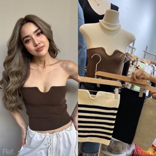 New!! Ladii p strapless top🤎(320฿ฟรีส่ง) เสื้อเกาะอกผ้านิต เฉดสีใหม่ เนื้อมีเทกซ์เจอร์ ไหมพรมทอเนื้อร่อง glam