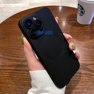 【With lens film/silicone soft case/skin felling/Black】เคส compatible for iPhone 11 Pro Max 12 Pro Max 13 Pro Max 14 Pro Max case soft case