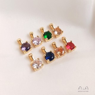 จี้เพทาย ทองแท้ 14k 3A ขนาดเล็ก หลากสี แฮนด์เมด diy สําหรับทําเครื่องประดับ