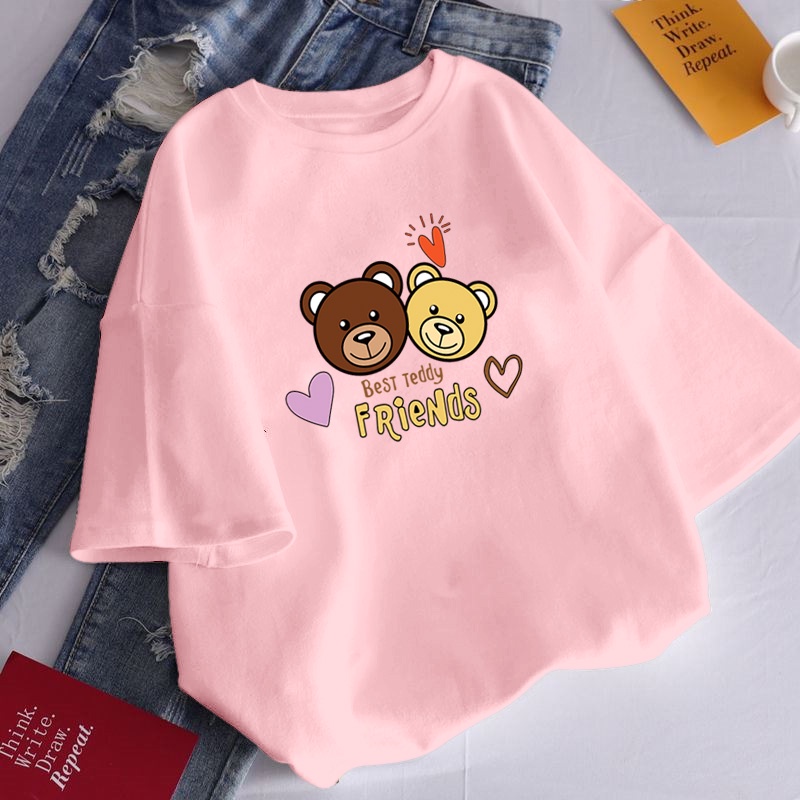 🌞 พร้อมส่ง 🌞 ราคาถูกที่สุด คุณภาพดีที่สุด เสื้อแขนสั้นผู้หญิงใหม่ฤดูร้อน เสื้อยืดคอปกหญิงแขนสั้นหลวม