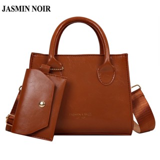 Jasmin NOIR กระเป๋าถือ กระเป๋าสะพายข้าง หนัง PU เรียบง่าย สําหรับผู้หญิง