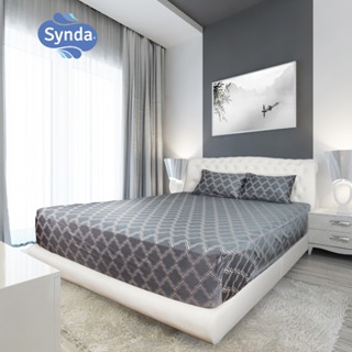 Synda​ ผ้าปูที่นอนรัดมุม รุ่น Micro Plus Cotton ทอ 520 เส้นด้าย ลาย SHINING LIGHT GREY