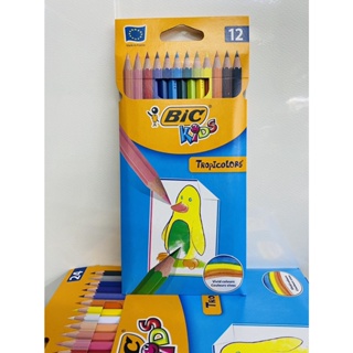 BIC_Kidsดินสอสีไม้จากประเทศฝรั่งเศษ12สีTROPICOLORS