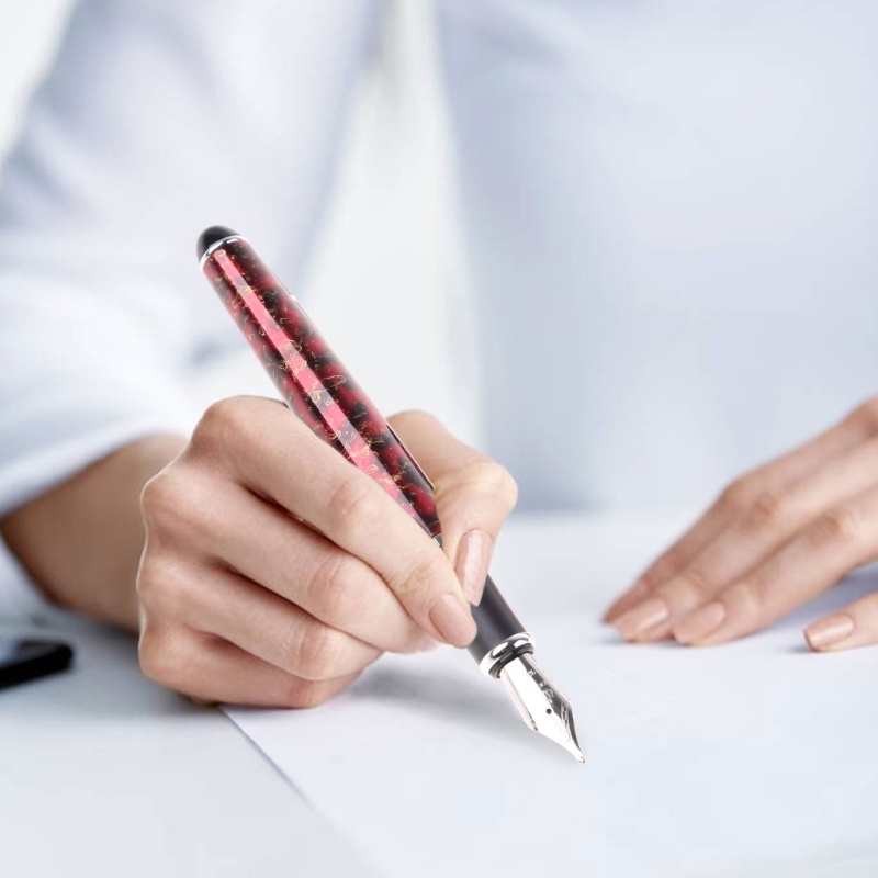 Seng JINHAO x750 Lava Red Medium Nib Fountain Pen Nice