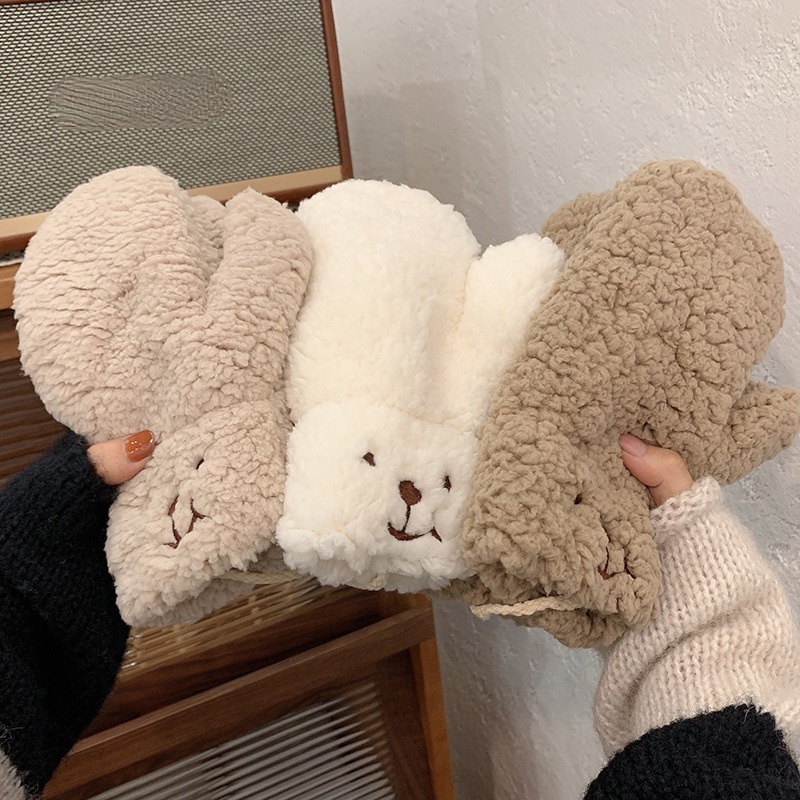 ใหม่ ถุงมือคอสเพลย์ การ์ตูนหมีน่ารัก หนานุ่ม อบอุ่น ของขวัญคริสต์มาส สําหรับผู้หญิง