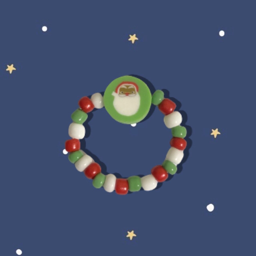 พร้อมส่งแหวนลูกปัด ลายคริสต์มาส Christmas ของแจกปีใหม่  ของขวัญปีใหม่ คอลเลคชั่นพิเศษปีใหม่ - รูปที่ 4