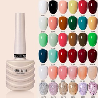 Mirage Layon 15ml สีเจล เจลทาเล็บ สีเจลทาเล็บ 78 Colors สีสวย UV/LEDสีเจล สีทาเล็บเจล แแบบต้องอบ (ต้องใช้เครื่องอบ)