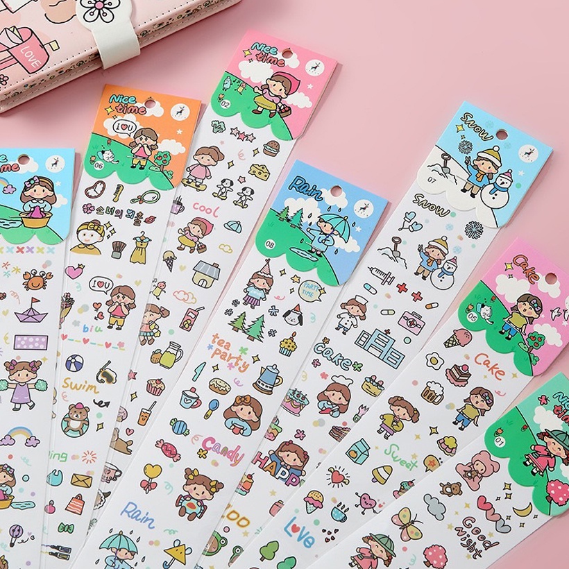 สติ๊กเกอร์ สติกเกอร์ ลายการ์ตูน สติ้กเกอร์ไดคัท กันน้ำ PVC คละลายน่ารัก สติ๊กเกอร์ลายการ์ตูน สติกเกอร์กันน้ำ พร้อมส่ง
