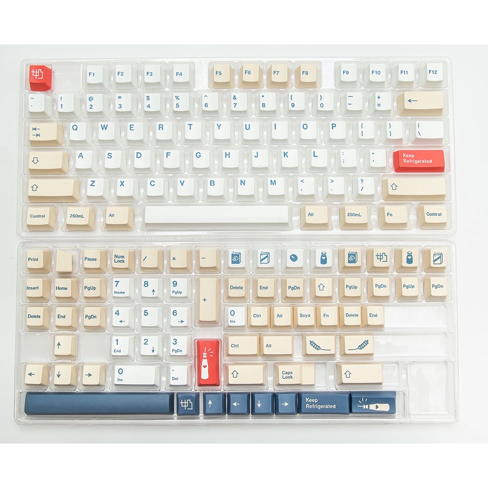 GMK Soyamilk keycaps OEM  profile Dye-Sublimation PBT keycap 138keys