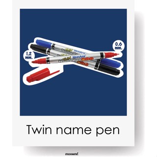 ปากกา ปากกา 2 หัว ปากกามาร์คเกอร์ Monami Twin Name Pen  ปากกาเขียนซีดี ปากกา Permanent  ราคาต่อ 1 ด้าม โมนามิ