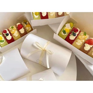 กล่องsnack box กล่องเค้กคุ้กกี้ พาย มินิมอล เกาหลี ผืนผ้าทรงโดม กล่องขนมจัดเบรค แยมโรล