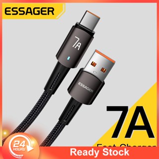 【COD】 Essager 7a 100W Usb Type C สายเคเบิลสำหรับ Realme Huawei P30 Pro 66W Fast Charging Wire Usb-C Charger Data Cord สำหรับ Samsung Oneplus Poco F3