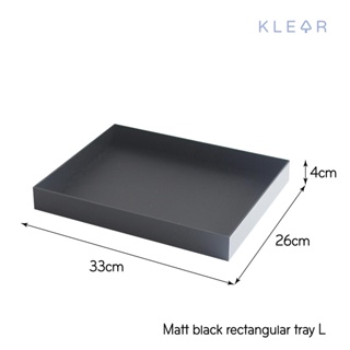 KlearObject Matt black rectangular Tray (L) ถาดอะคริลิคสีดำอเนกประสงค์ ใส่ของ ถาดใส่อุปกรณ์