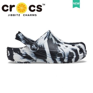 รองเท้า crocs แท้ Crocs Classic Marbled Clog รองเท้าหัวโตผู้ชาย  ไม้กางเขน ลายหินอ่อน สไตล์คลาสสิก#10001