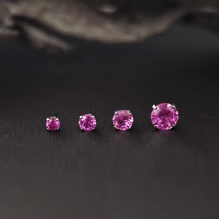 PiercingRoomByJay Rose Pink CZ/Titanium Flat back เกรดการแพทย์