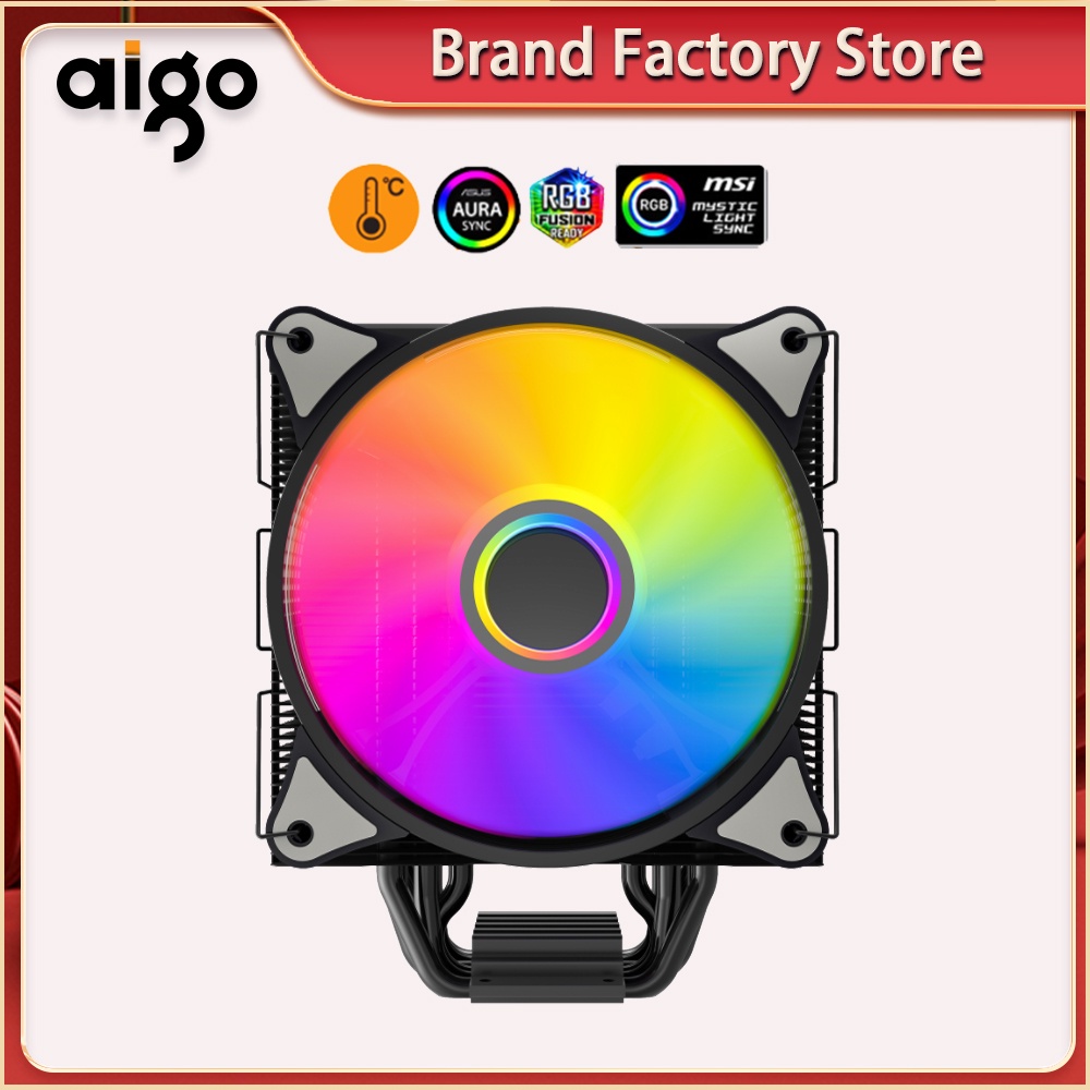Aigo p6 CPU Cooler 6 Heatpipes ARGB Radiator Cooling silent 120mm 4PIN ...
