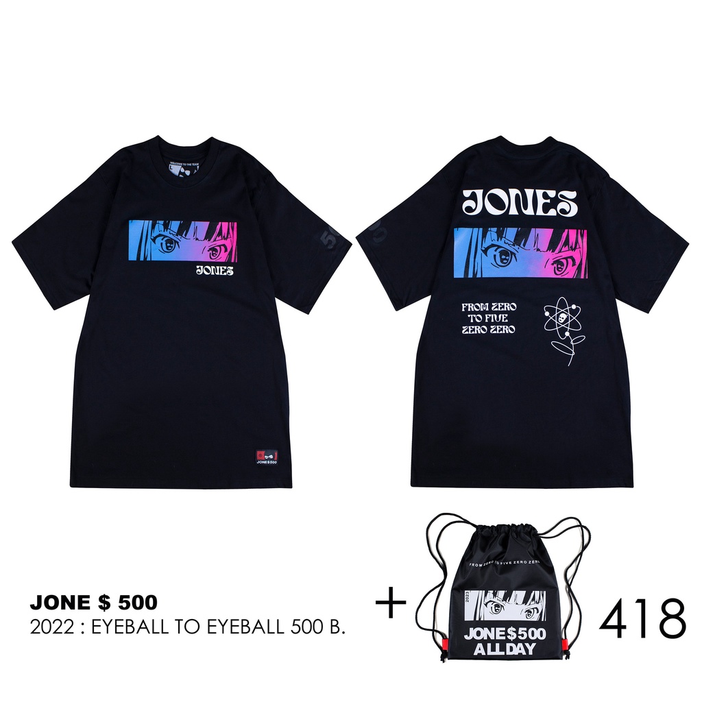 ่JONE500 ของแท้ NO.418 เนื้อผ้าเกรด A  / Cotton แท้ No.20 หนานุ่มใส่สบาย / สไตล์สตรีทงานสกรีนสี * แถ