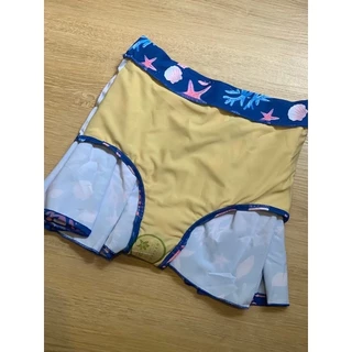 กระโปรงว่ายน้ำเอวสูง - ผ้าสีพื้น (มีกางเกงบิกินี่ในตัว)