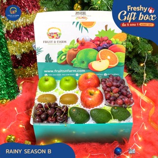 ชุดกล่องของขวัญผลไม้ "Rainy Season B" (รวมผลไม้ 5 ชนิด)กล่องของขวัญจากผลไม้ Fruit&amp;Farm