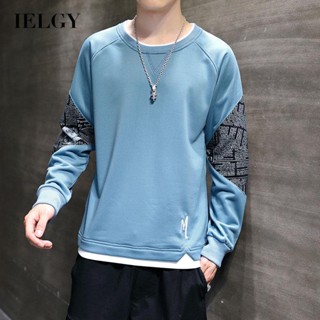 Ielgy เสื้อกันหนาว ทรงหลวม เข้ากับทุกการแต่งกาย สไตล์เรียบง่าย กีฬา สันทนาการ สําหรับผู้ชาย