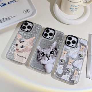 เคสโทรศัพท์มือถือ ลายแมว มีทรายไหล สําหรับ Iphone 11 14 13 12 11