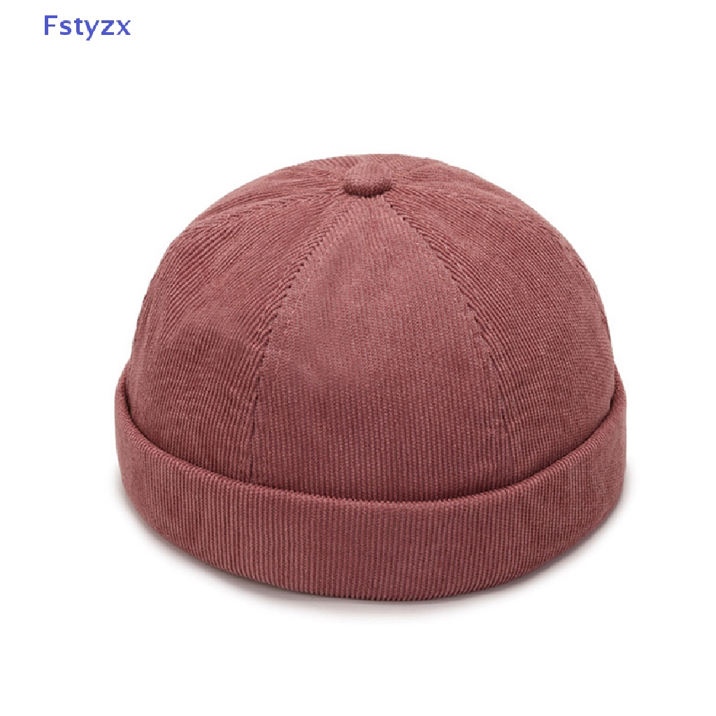 Fstyzx หมวกผ้าฝ้าย ไร้ขอบ ปรับหัวเข็มขัดได้ แนวสตรีท ลําลอง แบบพกพา สไตล์ฮิปฮอป แฟชั่นสําหรับผู้ชาย