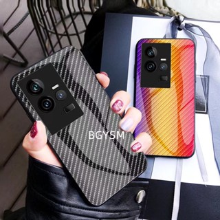 พร้อมส่ง เคสโทรศัพท์มือถือแบบแก้ว คาร์บอนไฟเบอร์ สําหรับ VIVO IQOO 11 5G 2022 IQOO115G