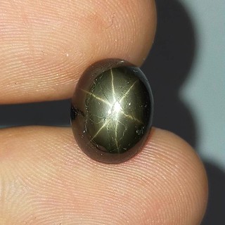 พลอย แบล็ค สตาร์ แซฟไฟร์ ธรรมชาติ แท้ ( Natural Black Star Sapphire ) หนัก 7.14 กะรัต