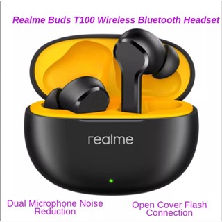 Realme Buds T100 True ชุดหูฟังบลูทูธไร้สาย ตัดเสียงรบกวน สําหรับโทรศัพท์มือถือ