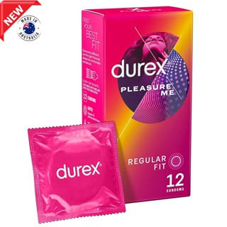 Durex Pleasure Me Condoms 56mm 10 Pack Free 2 ถุงยางอนามัยรุ่นพิเศษสินค้านำเข้าจากออสเตรเลียพร้อมส่ง