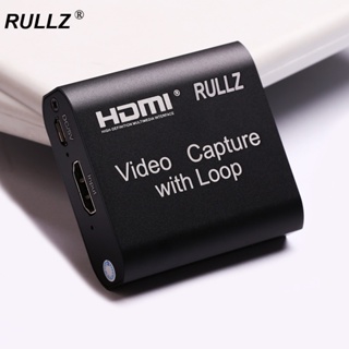 Rullz 4K 1080P USB2.0 USB 2.0 HDMI การ์ดจับภาพวิดีโอ สําหรับ Xbox PS4 กล่องบันทึกเกม ลูปเอาท์ PC โทรศัพท์ Android สตรีมมิ่งสด