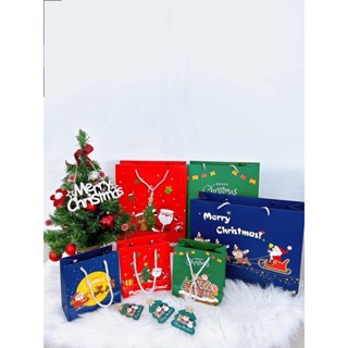 ถุงของขวัญ ถุงกระดาษหูหิ้ว ลาย Merry Christmas ขนาด S/M/L