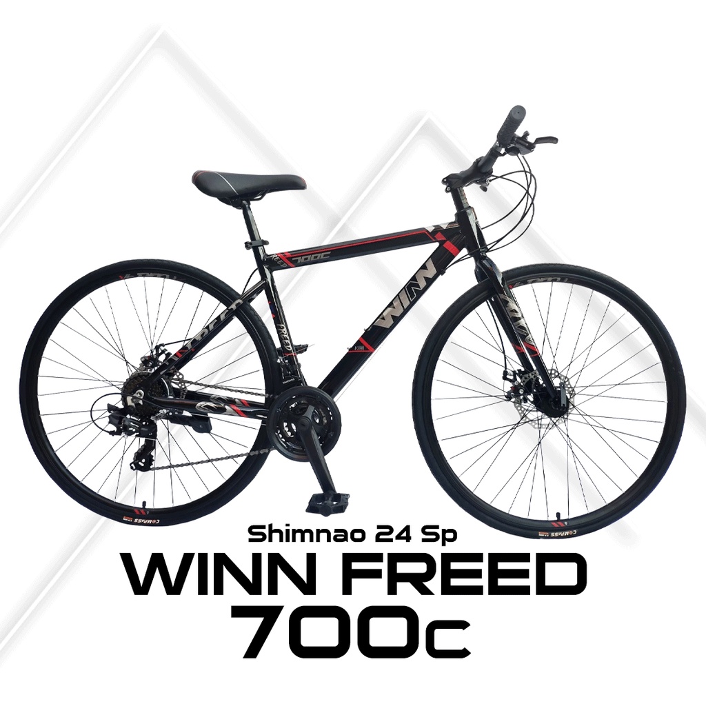 จักรยานไฮบริด WINN รุ่น FREED 700c เกียร์ Shimnao 24Sp. วงล้ออัลลอย 2 ชั้น DOUBLE WALL แถมฟรีไฟหน้า-ไฟท้าย