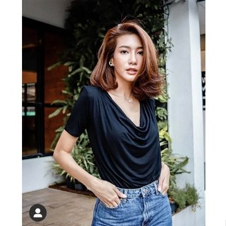 🔥ลด 50% ใส่โค้ด INCTTL15🔥 เสื้อยืดเรย่อนคอถ่วงเสริมไลห่ แขนสั้น