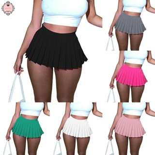 Womens pleated skirt sexy club Y2K high Vester stretch color sexy tennis A-line skirt