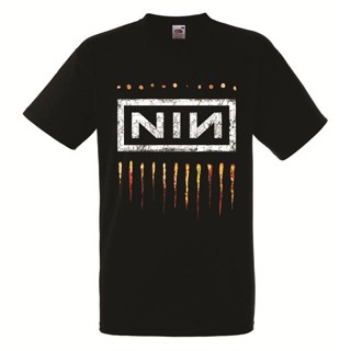 เสื้อยืดครอป {พร้อมส่ง เสื้อยืดแขนสั้น พิมพ์ลายโลโก้ Nin 2 Nine นิ้ว สีดํา พลัสไซซ์ ของขวัญวันเกิด สําหรับผู้ชาย XS