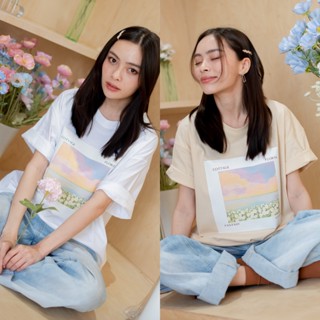 ✨NEW✨Vibes.brandd⌇☁️🌞 Wildflower - Oversized tee &amp; Canvas Tote ☁️🌞 เสื้อยืด oversize กระเป๋าผ้า