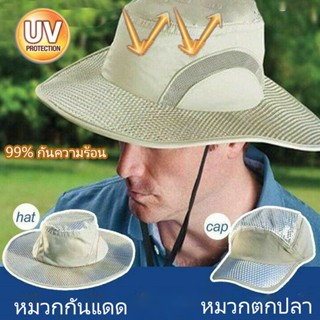 🧢พร้อมส่งจ้า หมวกกันแดด  กันความร้อน กันแสงยูวี  หมวกตกปลา UV  หมวกคูลลิ่งน้ําแข็ง