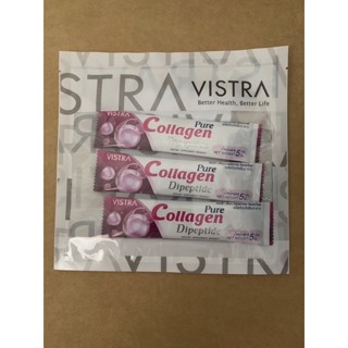 VISTRA Pure Collagen Dipeptide วิสทร้า เพียว          คอลลาเจน ไดเปปไทด์ 5000 มก. แพค 3 ซอง