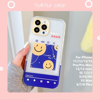 [พร้อมส่ง] เคสซิลิโคน ลายการ์ตูนหน้ายิ้ม สําหรับ Apple iPhone 14 13 12 11 promax XS XR xsmax se2020 6 7 8plus mini